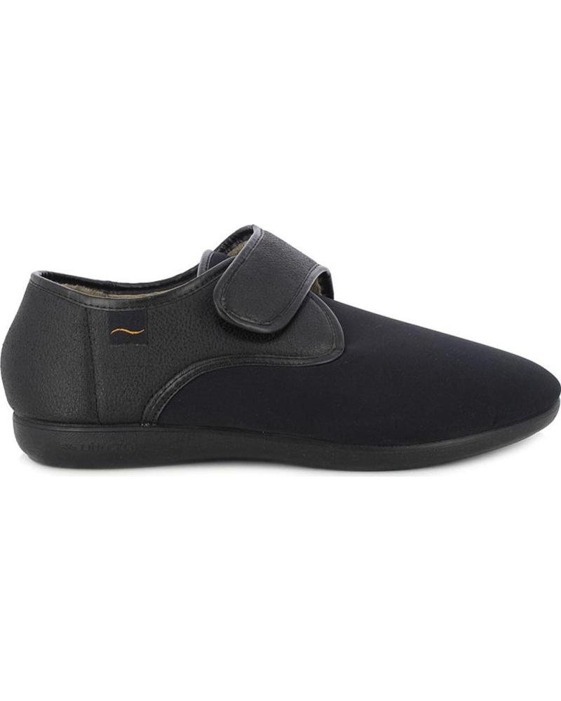 ZAPATILLAS DE CASA DOCTOR CUTILLA CON VELCRO Y LICRA ANCHO ESPECIAL NEGRO NEGRO