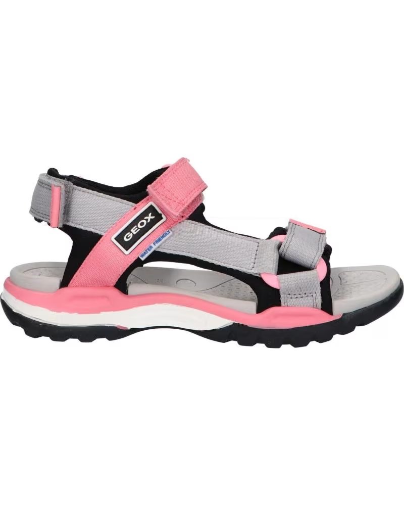 Geox Sandalias con Velcro Black-grey