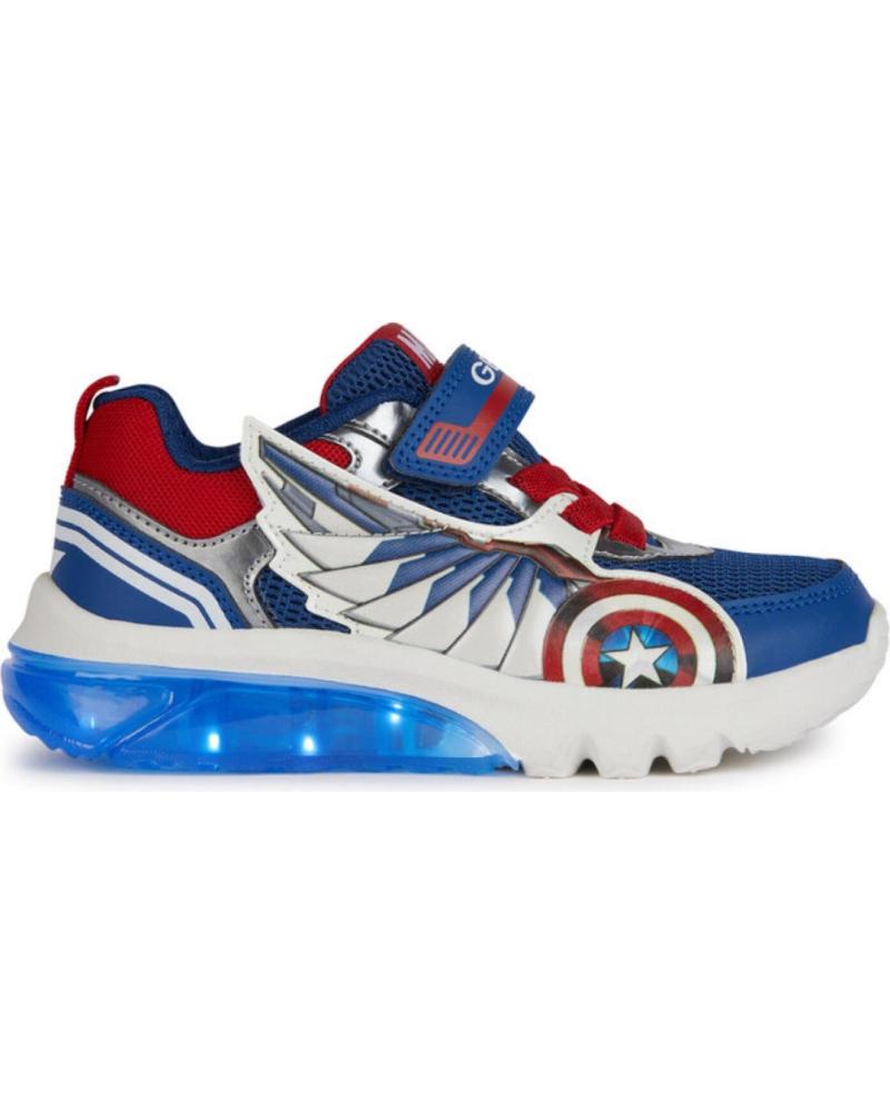Deportivas de Niño GEOX DEPORTIVA CAPITAN AMERICA CON LUCES J45LBB250003 BLUE-RED