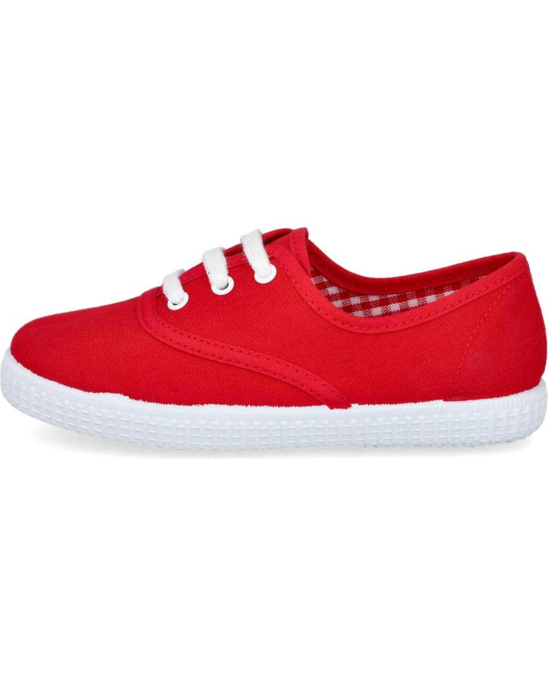 Deportivas de Niña BATILAS 57601 ZAPATILLAS LONA CON CORDO ROJO
