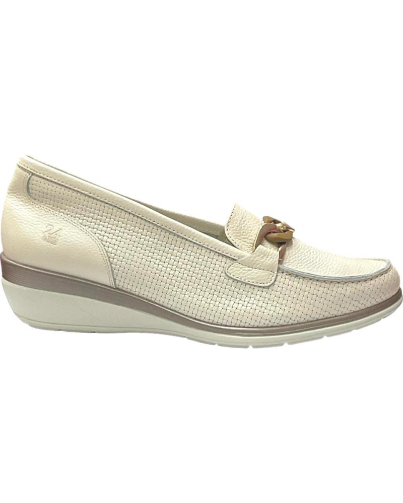 Sapatos de Mulher 24 HORAS MOCASIN PIEL CUNA BEIGE NATURAL LINO
