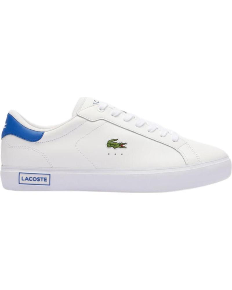 ZAPATILLAS LACOSTE POWERCOURT 124-1Y9 BLANCAS CON DETALLE AZUL BLAZUL