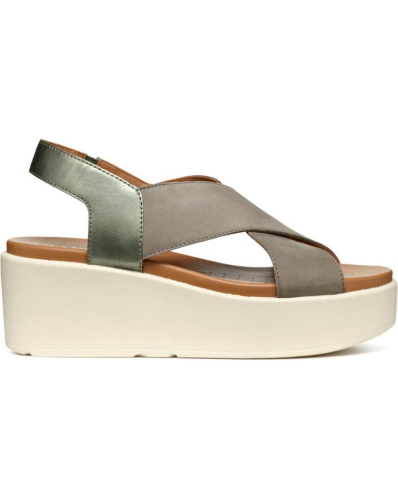 Sandalias de Mujer GEOX SANDALIA DE TIRAS CRUZADAS CON CUNA MEDIA C3016 PERL-SAGE