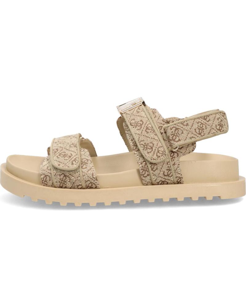 Sandalias de Mujer GUESS SANDALIAS CON LOGO Y CIERRE DE VELCRO BEIGE