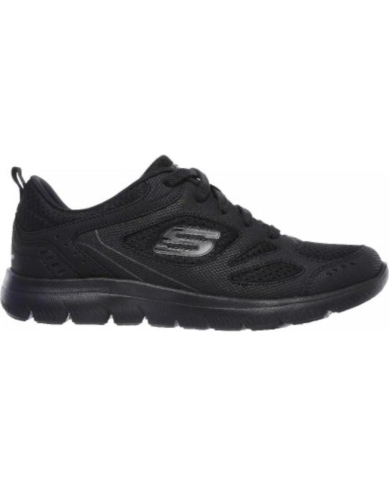 ZAPATILLAS SKECHERS SUMMITS-SUITED PARA MUJER, NEGRAS NEGRO