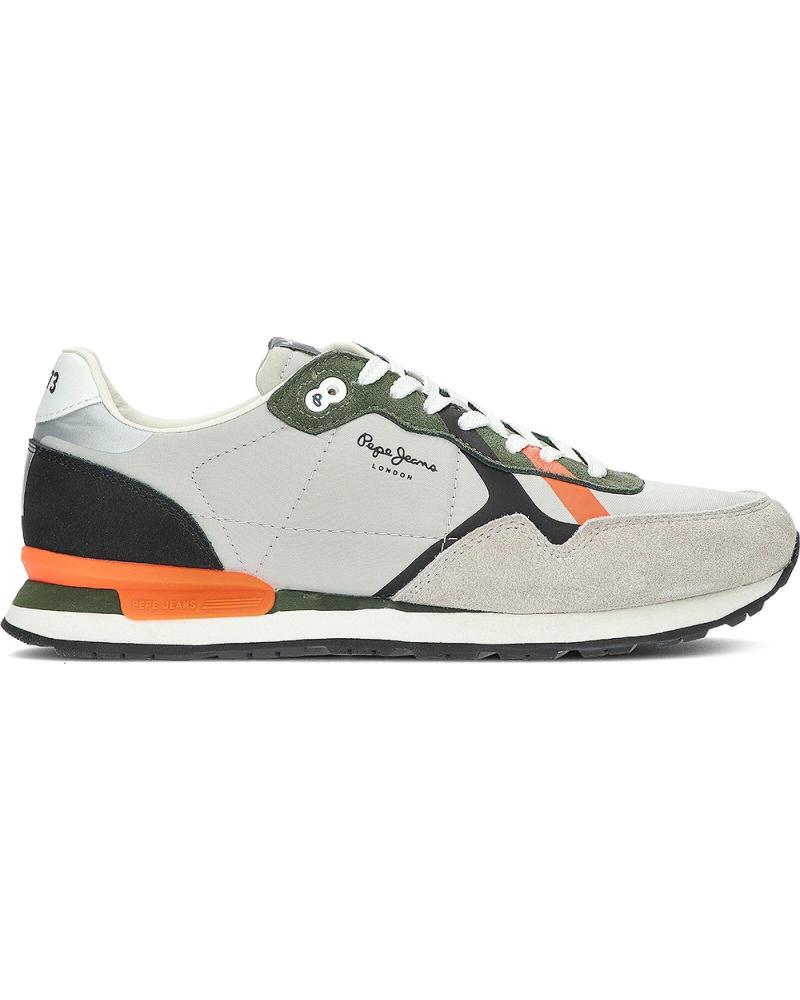 PEPE JEANS: ZAPATILLAS CASUAL DE SERRAJE Y TELA GRIS CON SUELA DE GOMA GRIS