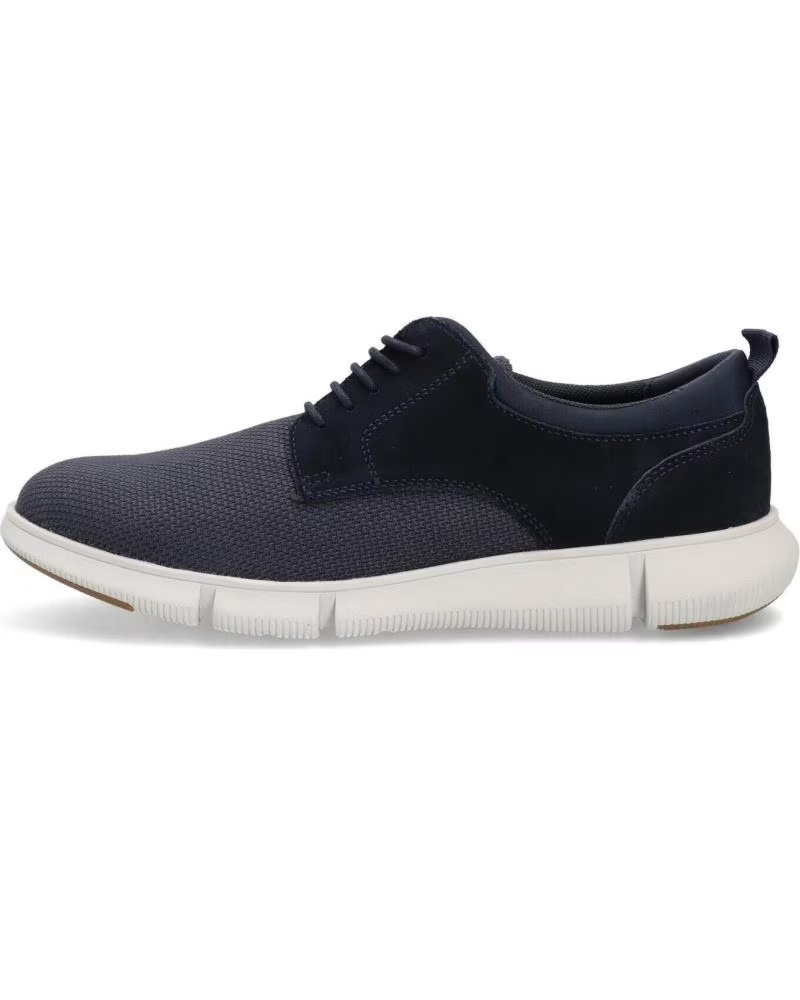 Geox Zapato Casual de Serraje y Cordoneras con Suela de Goma Navy