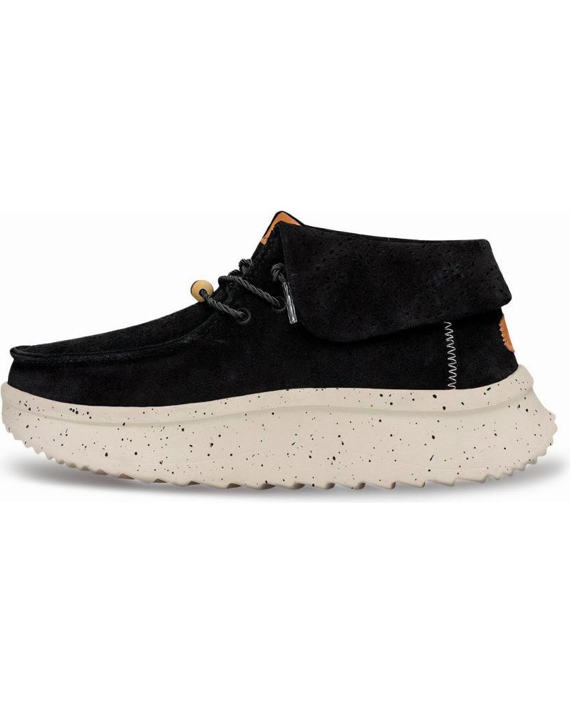 Zapatos de Mujer HEY DUDE MUJER MOCASINES WENDY PEAK FOLD BOOT SUEDE NEGRO