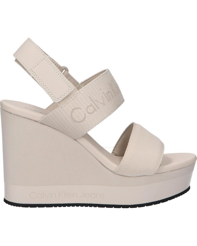 Sandalias de Mujer CALVIN KLEIN YW0YW01360 WEDGE SANDAL 0F4 EGGSHELL