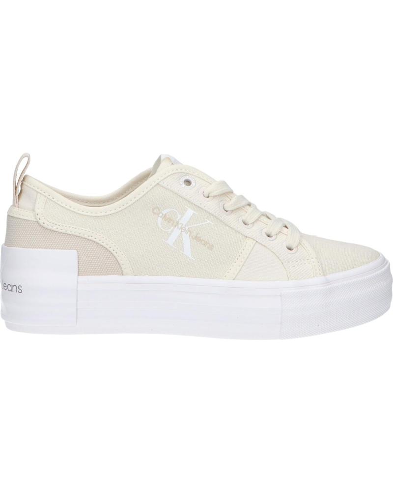Zapatillas deporte de Mujer CALVIN KLEIN YW0YW01412 BOLD VULC FLATF 0GI CREAMY WHITE-EGGSHELL