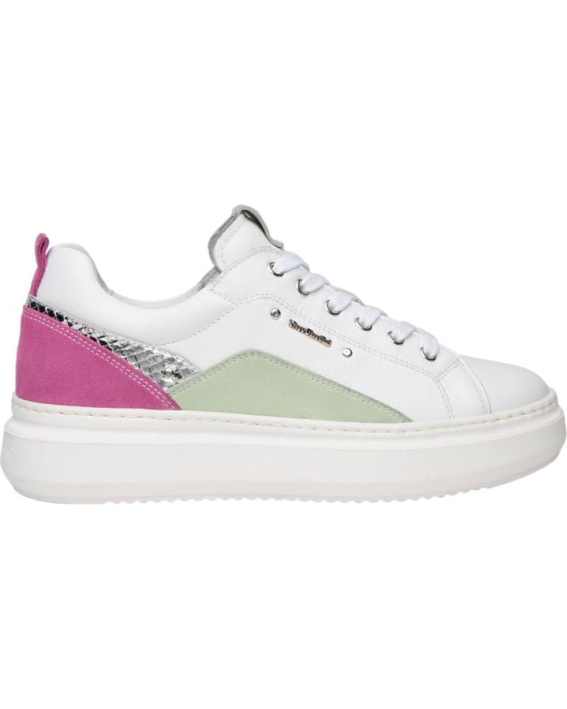Zapatillas deporte de Mujer NERO GIARDINI CILE BIANCO VELOUR LIME F7127 E409910D BLANCO