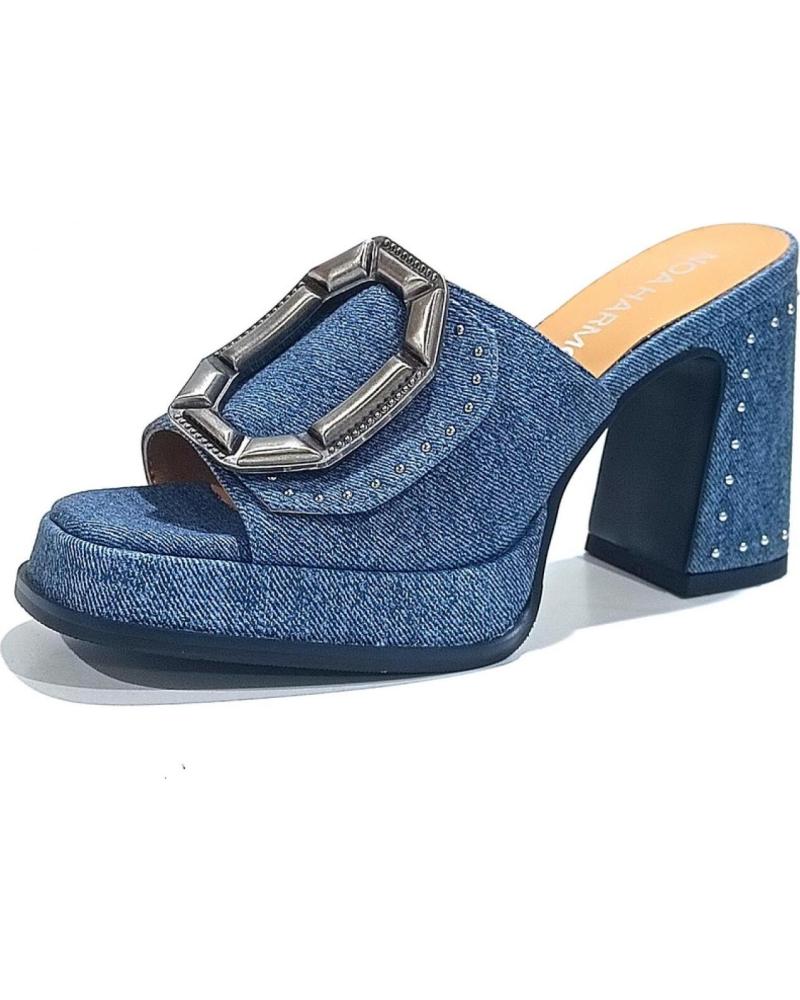 SANDALIAS DE TACÓN Y PLATAFORMA NOA HARMON EN TEXTIL AZUL JEANS JEANS