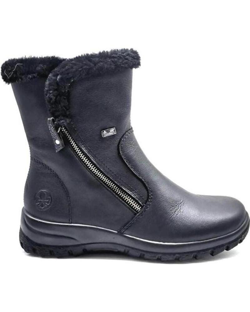 Botas de Mulher RIEKER BOTAS EN PIEL NEGRO CON FORRO DE LANA 00