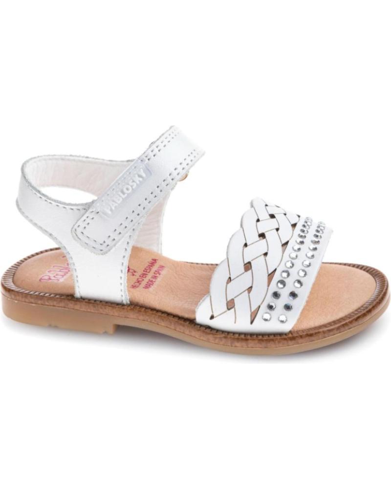 Sandalias de Niña PABLOSKY SANDALIA PLANA PARA NINA 039708 COLOR BLANCO