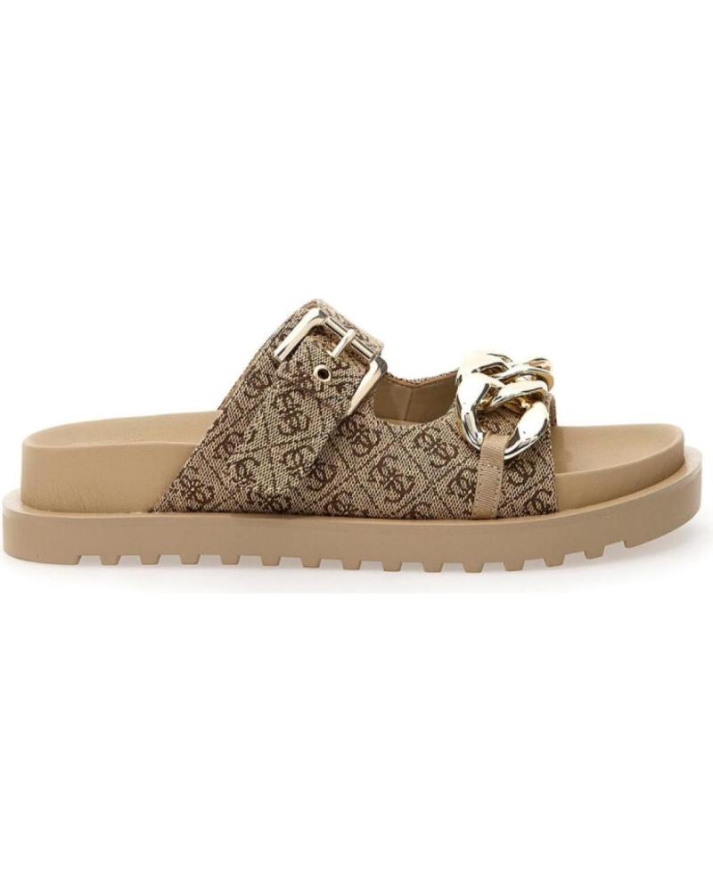 SANDALIAS FATEMA2 CON HEBILLA Y DETALLE DE CADENA BEIGE BROWN