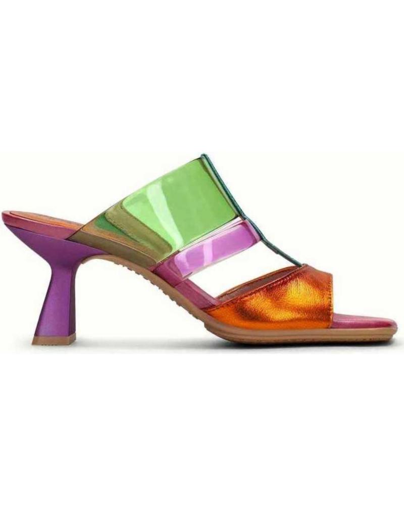 SANDALIA MULE DE VESTIR HISPANITAS MANDARIN-AGUAMAR-KIW DE TACÓN MULTICOLOR MANDARIN-AGUAMAR-KIW