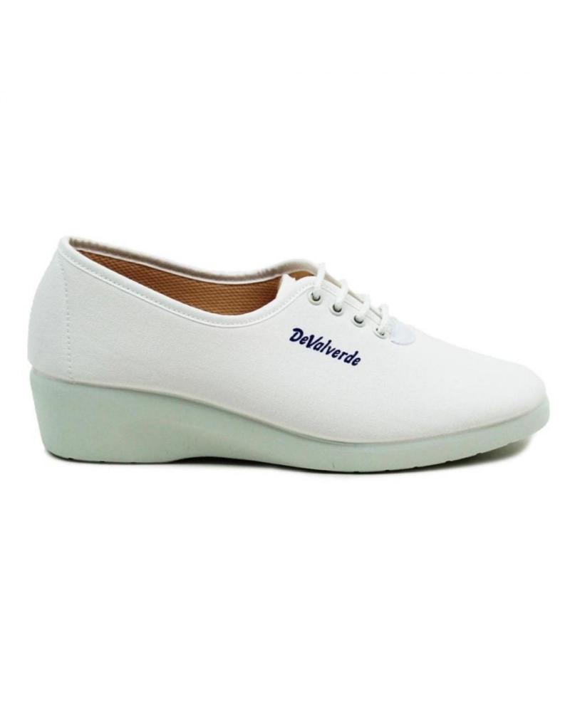 ZAPATILLAS DE CASA DEVALVERDE CON CORDONES MODELO 792 BLANCAS BLANCO