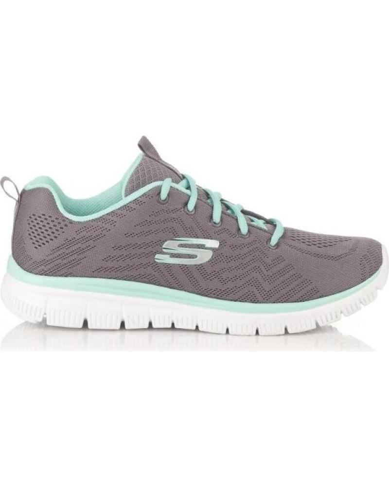 SKECHERS ZAPATILLAS SNEAKER GRACEFUL - GET CONNECTED GRIS/AZUL CLARO - MODELO 12615 GRIS