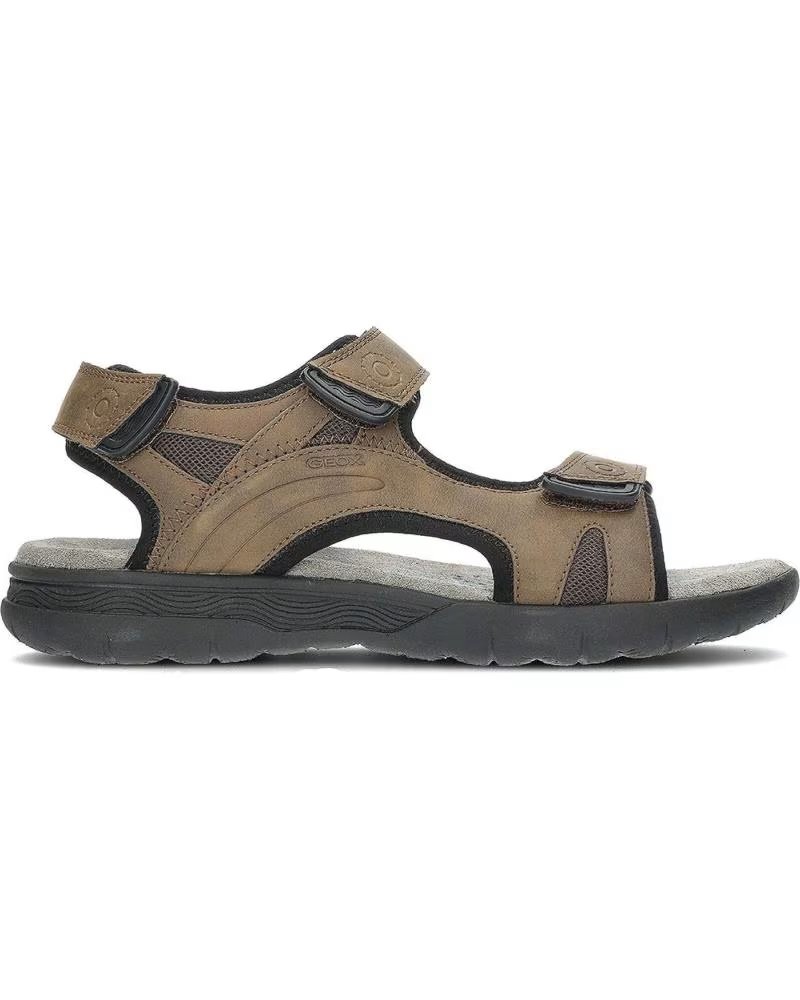 Geox Sandalia Spherica Velcro Doble de Hombre C6009COFFEE