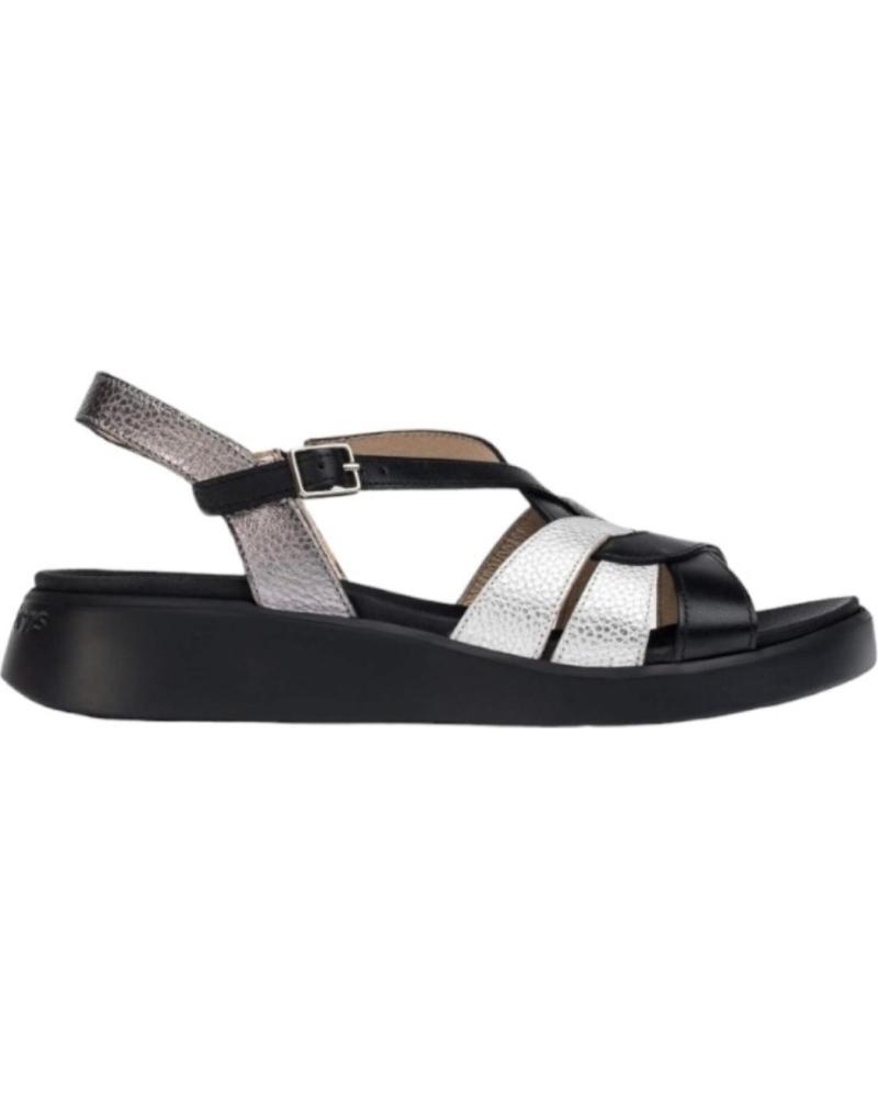 Sandalias de Mujer WONDERS SANDALIAS PLANAS NEGRO-PLATA-PLOMO