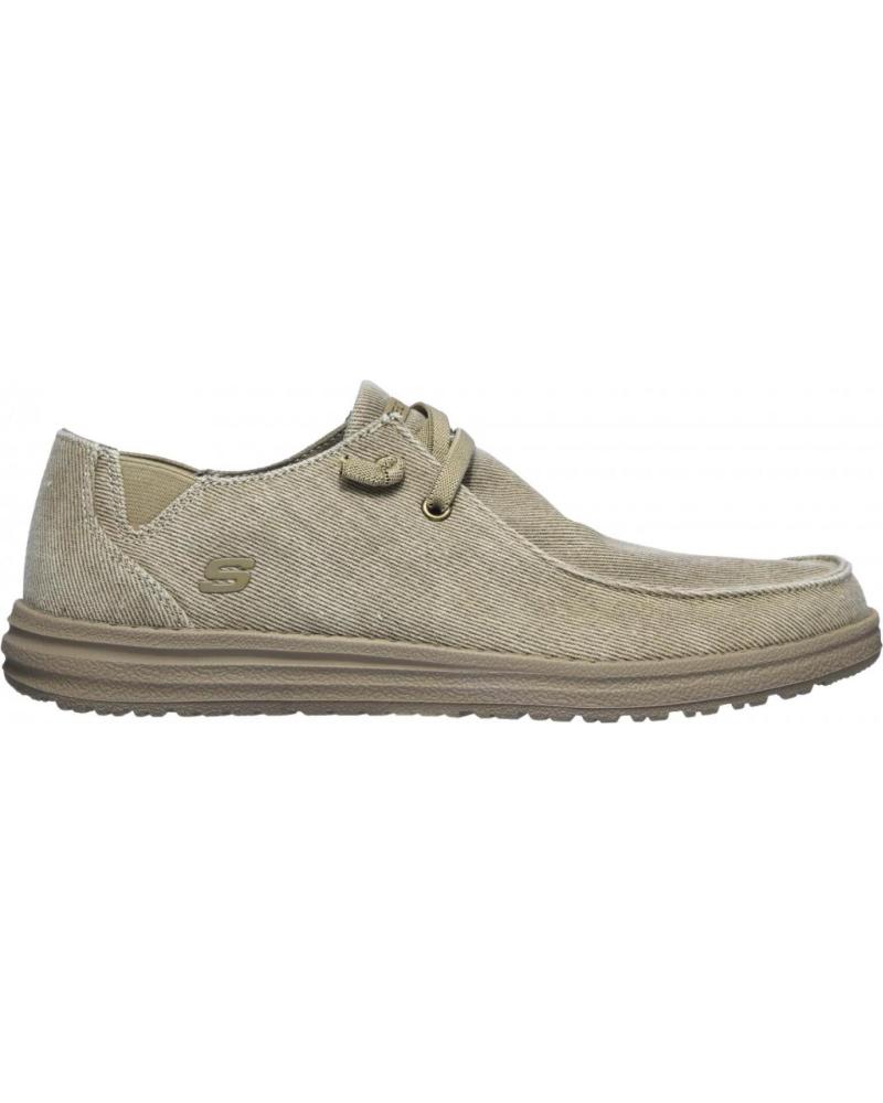 Nauticos de Hombre SKECHERS ZAPATILLAS LONA 66387 TAUPE MARRóN