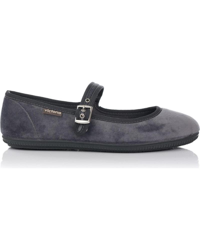 BAILARINAS VICTORIA ODA MERCEDES DE TERCIOPELO GRIS CON HEBILLA - MODELO 4913 GRIS
