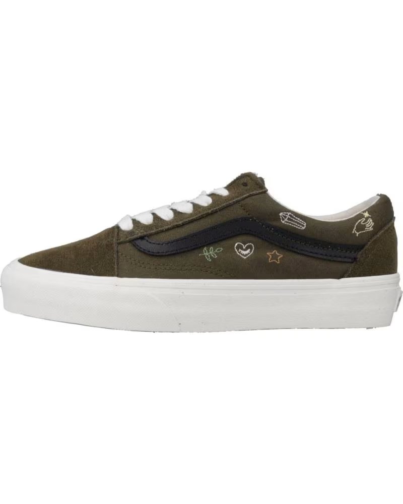 Vans Off The Wall Zapatillas Mujer Vans Modelo Old Skool VR3 Color Verde Drkol Drkolive