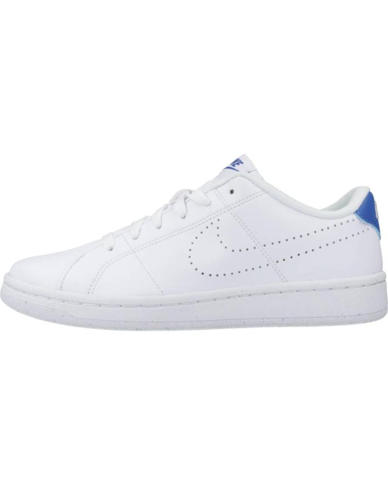 ZAPATILLAS NIKE COURT ROYALE 2 NN DQ4127 BLANCAS CON DETALLE AZUL BLANCO