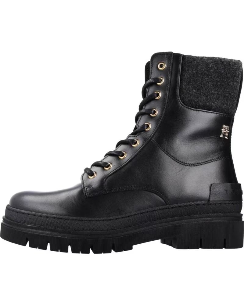 Tommy Hilfiger Botines Mujer Modelo Feminine Felt Lace Up Bootie Color Negr Bds