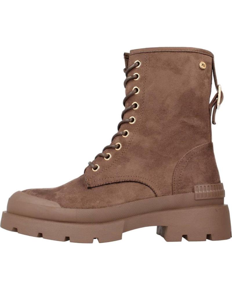 BOTINES XTI DE MUJER CON CORDONES, COLOR BEIGE TAUPE TAUPE