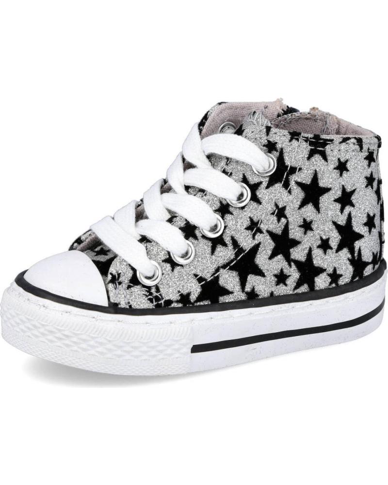 ZAPATILLAS LONA BUBBLE BOBBLE A3511-S ESTRELLAS GRIS PLATA