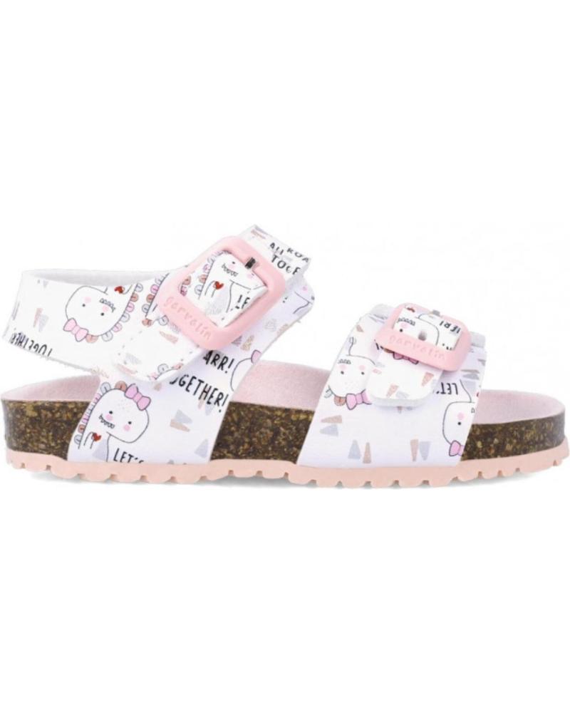 SANDALIA BIO NIÑA GARVALIN 242453-C050 BLANCAS CON HEBILLAS BLANCO