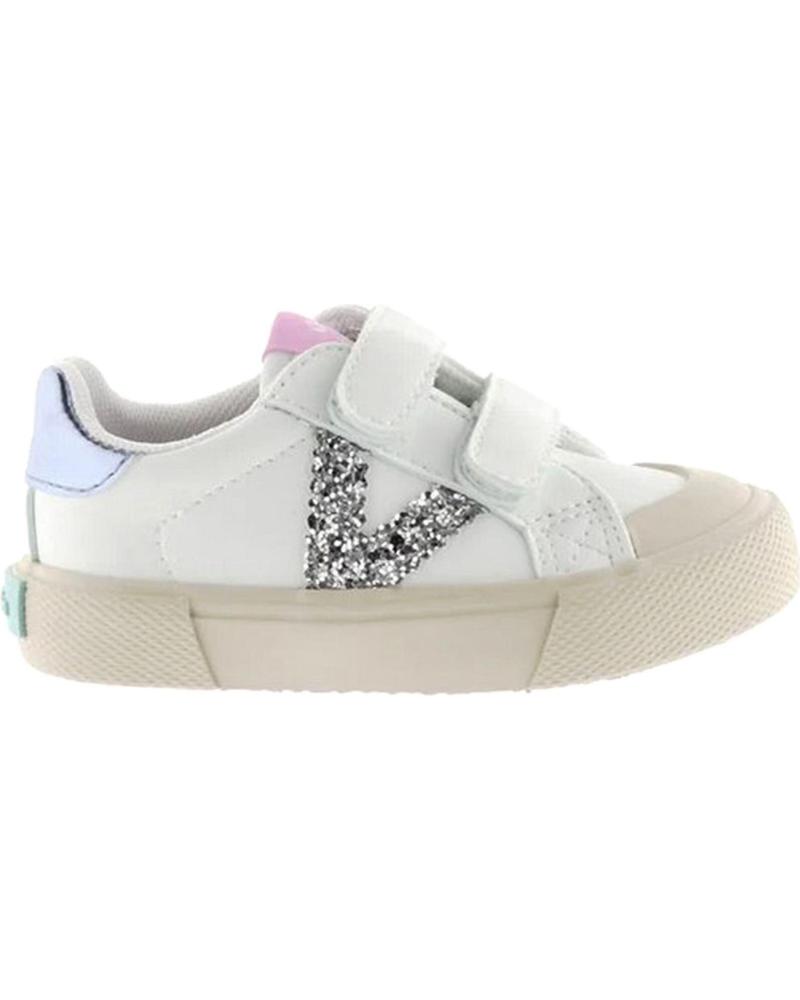 ZAPATILLAS VICTORIA TRIBU BASKET EFECTO PIEL PLATA CON TIRAS ADHERENTES - MODELO 1065190 PLATEADO