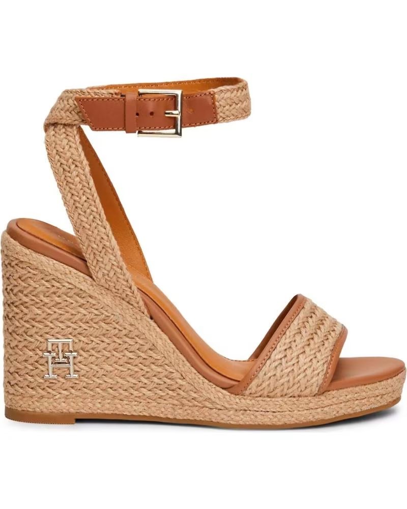 Tommy Hilfiger Sandalias Eth Rope High Wedge Sandal Beige