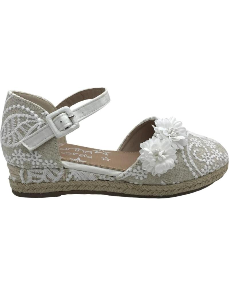Sandalias de Niña MANDARINA ESPARTENAS NINA CEREMONIA CHANEL BLANCO