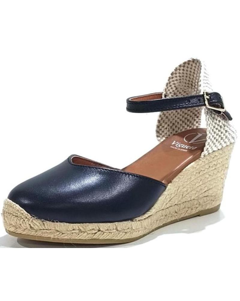 Sandálias de Mulher VIGUERA ALPARGATA CASUAL DE PIEL CON CUNA DE YUTE NATURAL NEGRO
