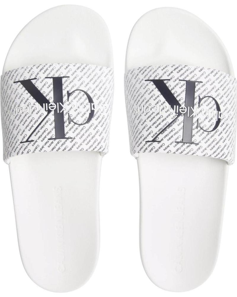 CHANCLAS CALVIN KLEIN LOGO ESTAMPADO BLANCO YM0YM00955-01W WHITE