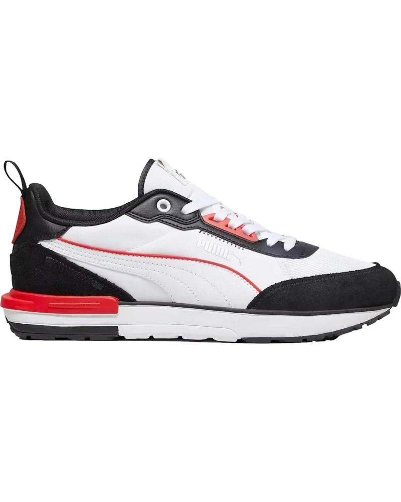 PUMA ZAPATILLAS R22 BLANCO NEGRO CON DETALLES ROJOS 383462-28 28