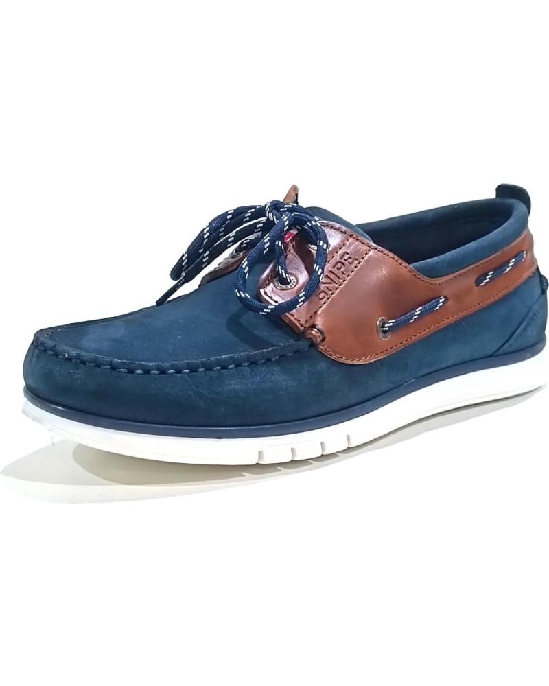 Sapatos de Homem SNIPE NAUTICO CASUAL DE NOBUK CON SUELA DE GOMA MARINO