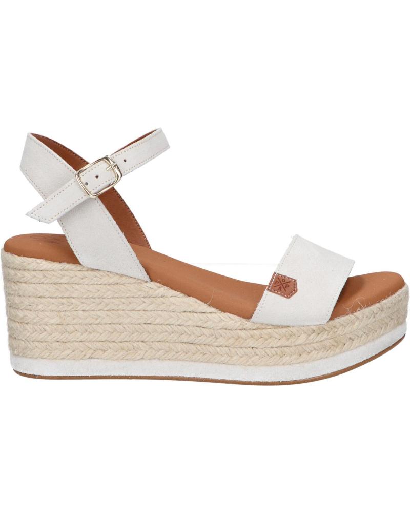 SANDALIAS DE PLATAFORMA POPA ARAMBOL EN SERRAJE BLANCO - MODELO 031 CB23307 BLANCO CB23307 001
