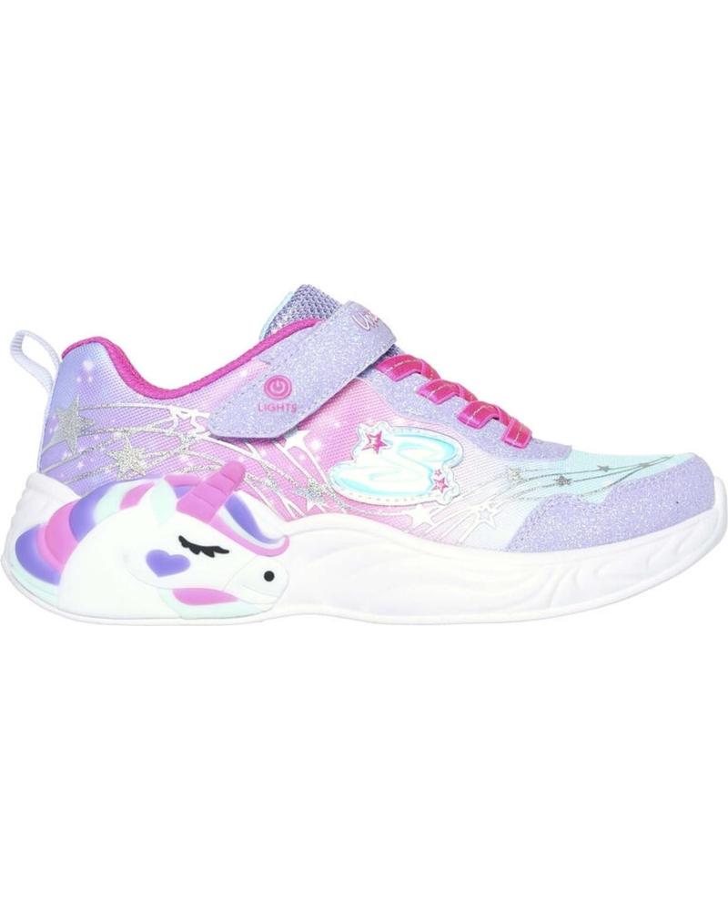 Deportivas de Niña SKECHERS S-LIGHTS UNICORN DREAMS - WISHFUL MAGIC LVHP
