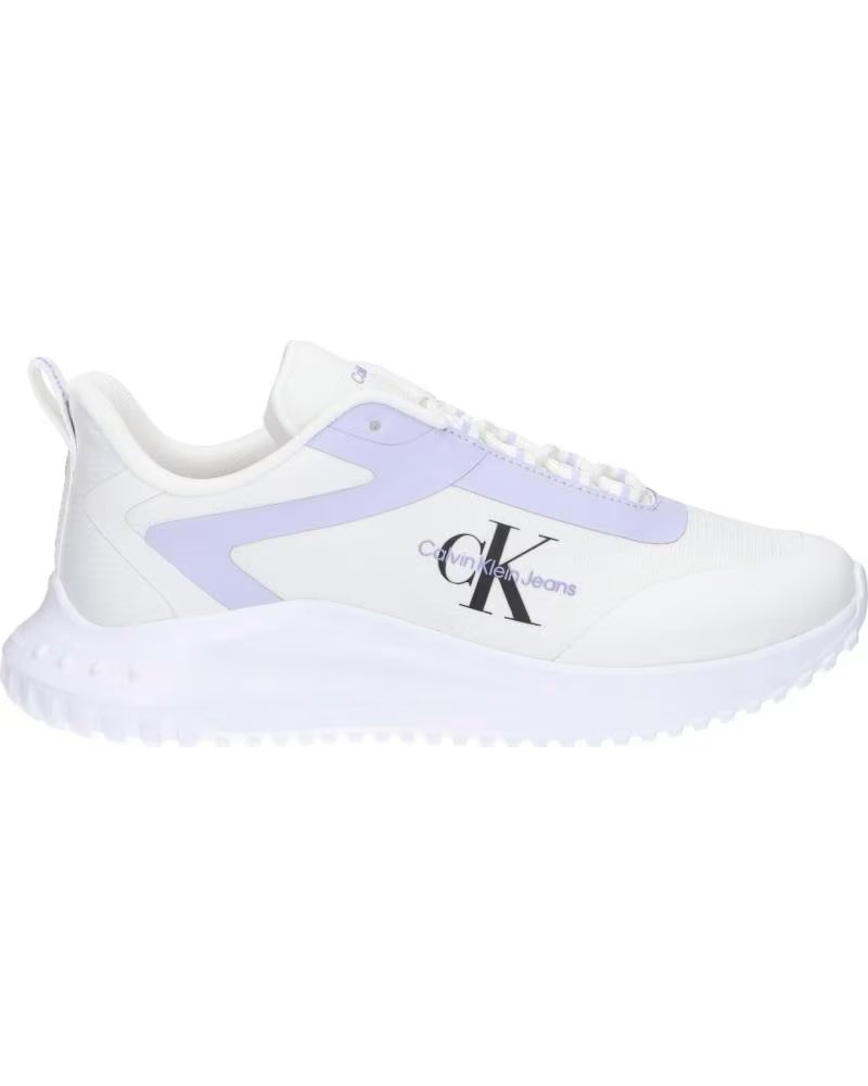 de calvin klein yw0yw01442 eva runner low 0lf bright white-pastel lilac