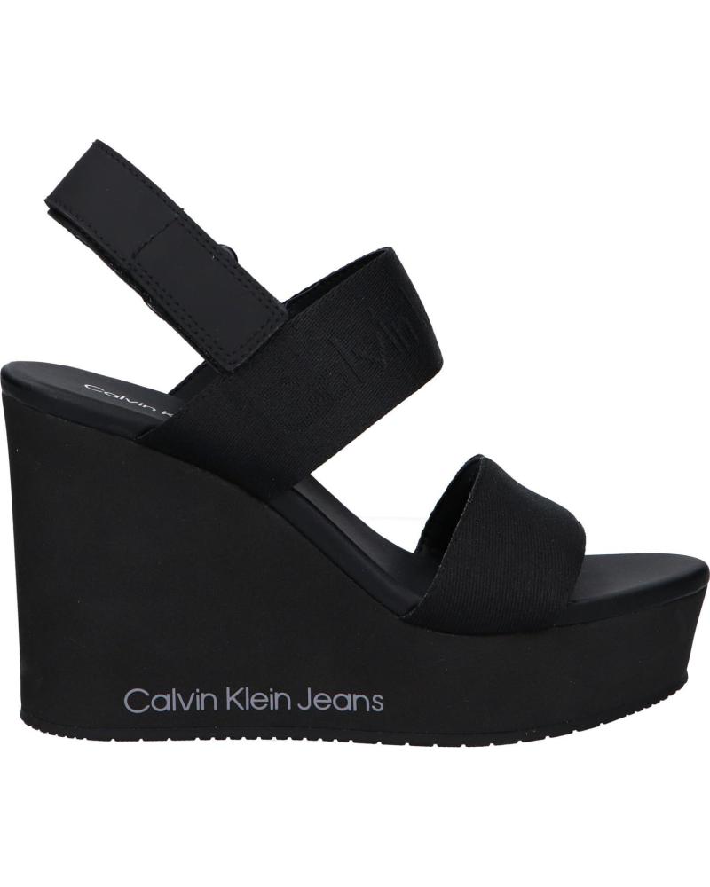 Sandalias de Mujer CALVIN KLEIN YW0YW01479 WEDGE SANDAL WEBBING 0GO BLACK-STORMFRONT
