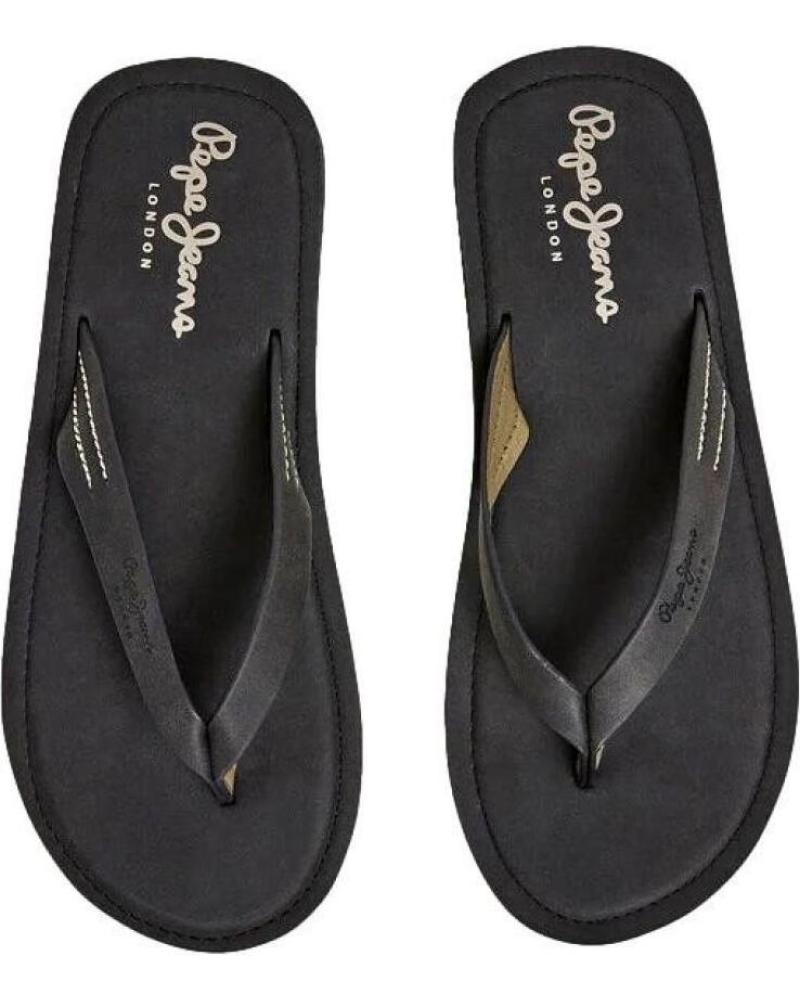 PEPE JEANS CHANCLAS SURF ISLAND PMS70141 NEGRAS EFECTO PIEL HOMBRE BLACK