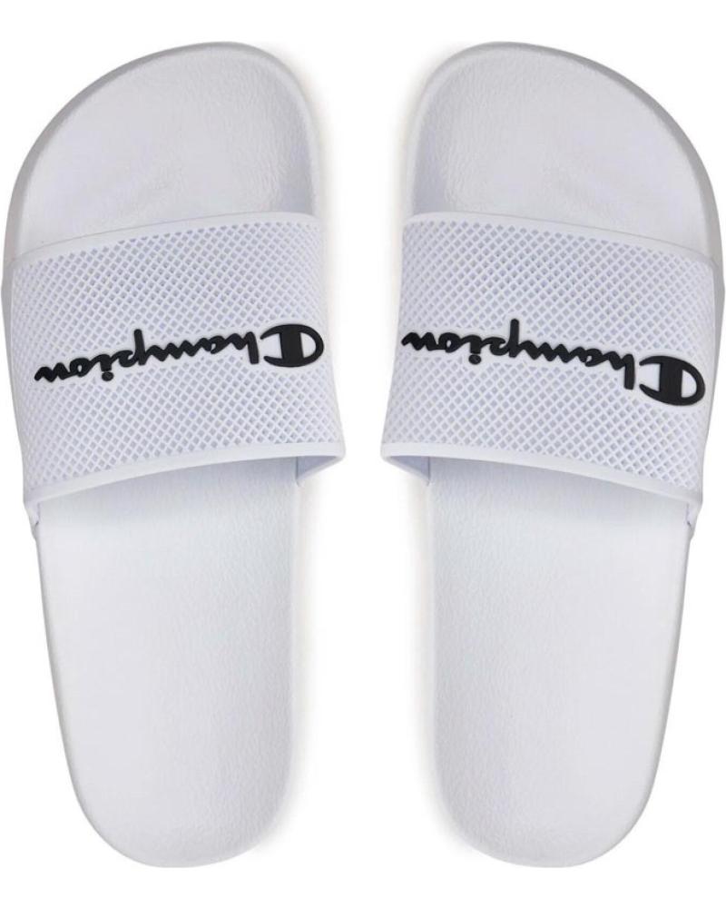 CHANCLAS CHAMPION ALL AMERICAN SLIDE BLANCAS CON LOGO NEGRO BLANCO