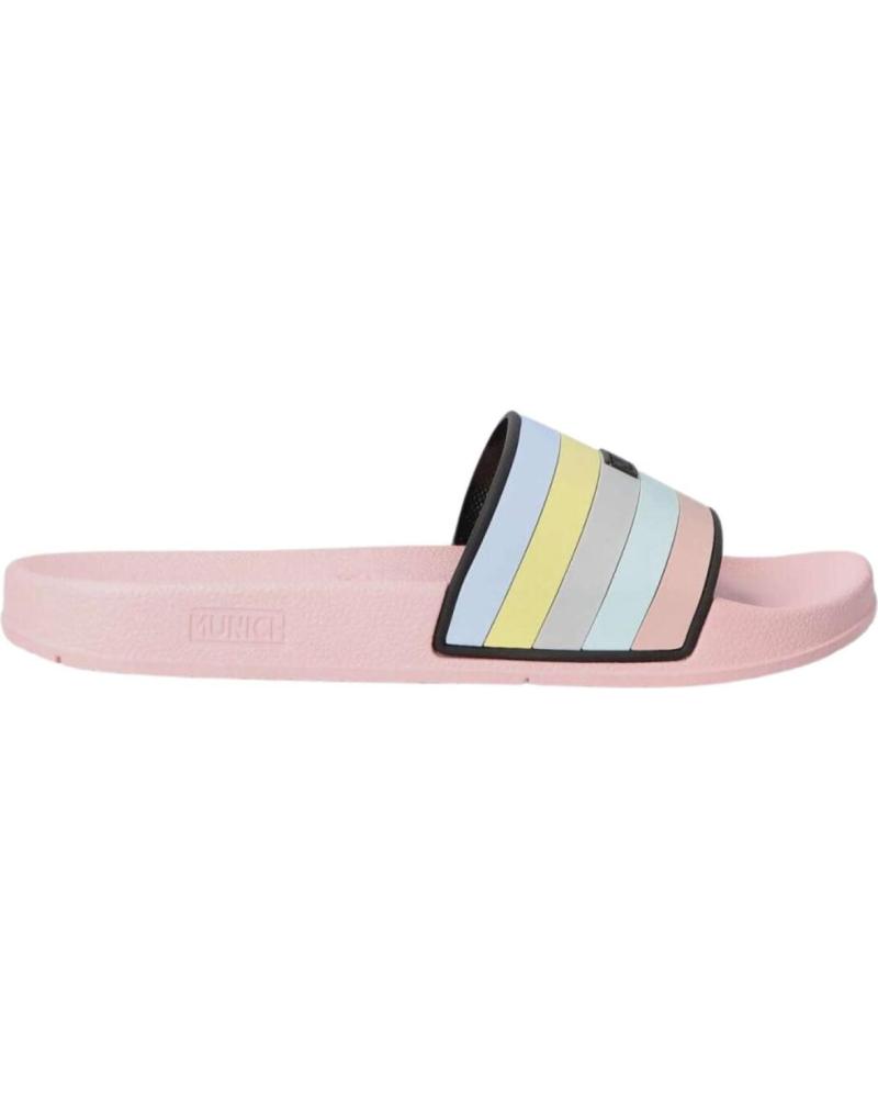 Chanclas de Mujer MUNICH FLAT SLIDER MULTISTRIPE ROSA