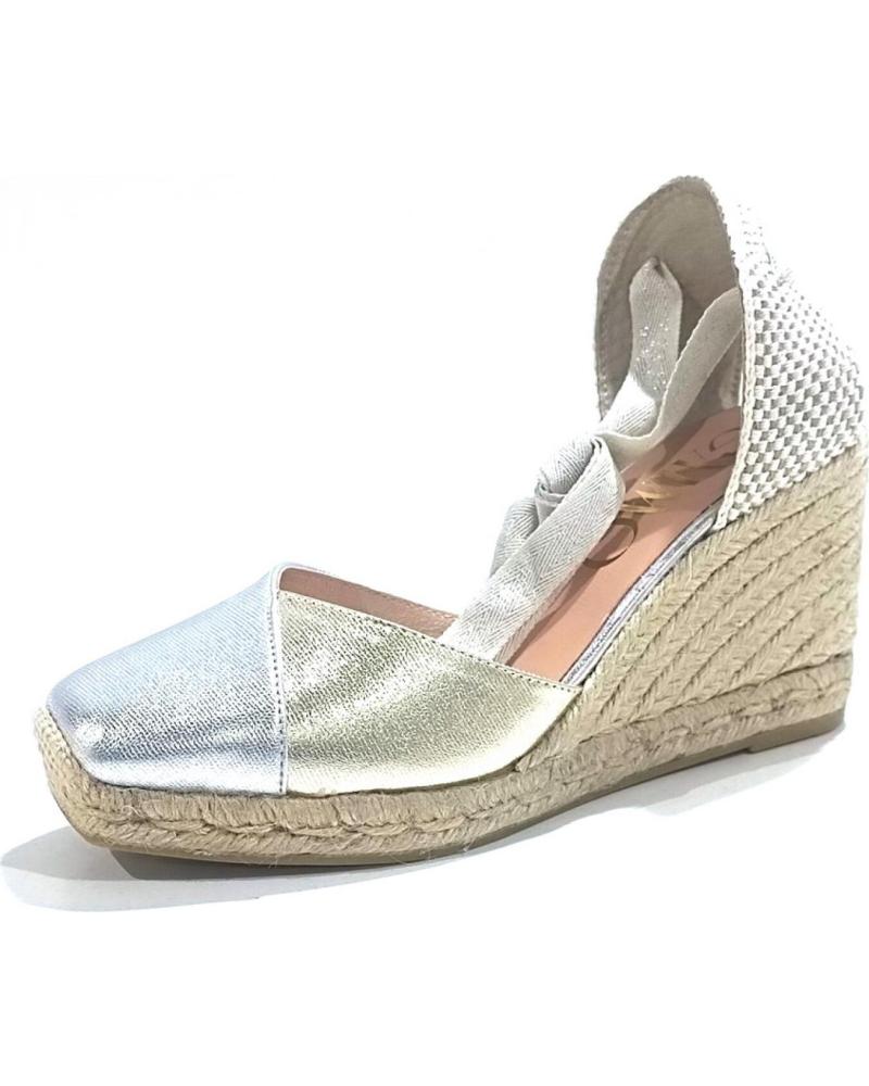Sandálias de Mulher GAIMO ALPARGATA CASUAL DE PIEL CON CUNA DE YUTE NATURAL SILVER CARRARA