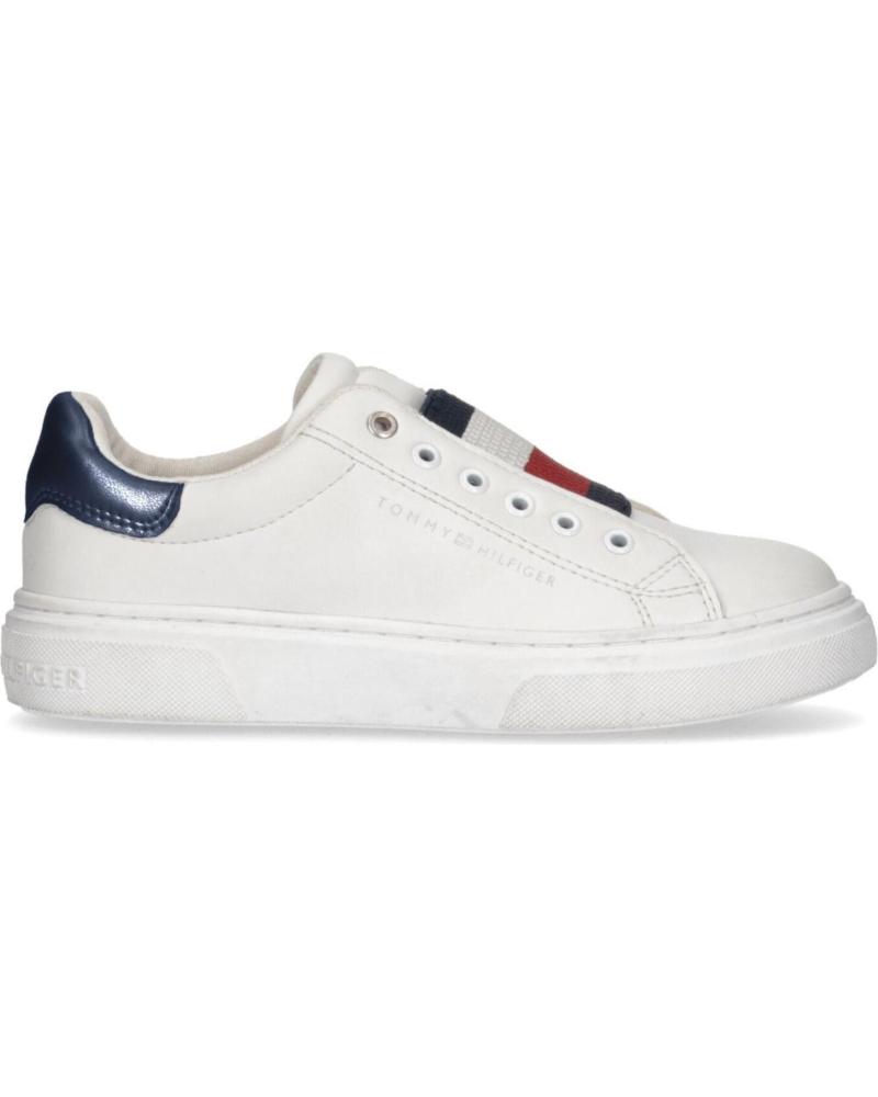 TOMMY HILFIGER ZAPATILLAS BAJAS T3A9-32963-1355A473 BLANCO CON DETALLES AZULES MULTICOLOR