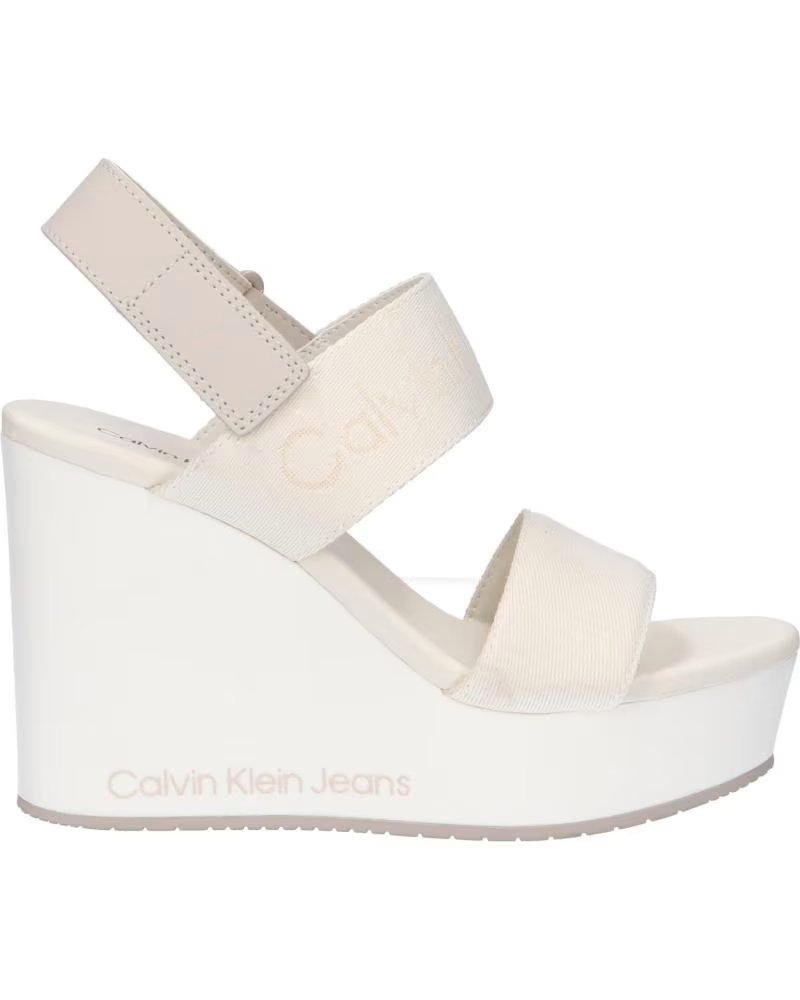 Calvin Klein YW0YW01479 Wedge Sandal Webbing 0GI Creamy White-eggshell – imagen 2