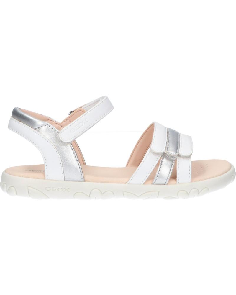 Sandalias de Niña GEOX J258ZA 054AJ J S HAITI C0007 WHITE-SILVER